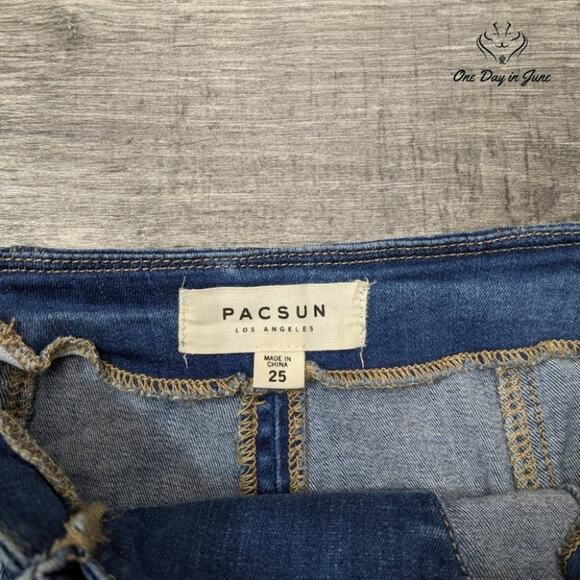 Pacsun Women's Lace Up Front Denim Skirt Size 25 (2) - Picture 2 of 5
